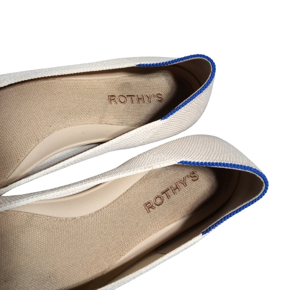Rothy’s Cream Ivory Washable Knit Ballet Flats Bow Round Toe Eco Friendly SZ 10 - Picture 4 of 10